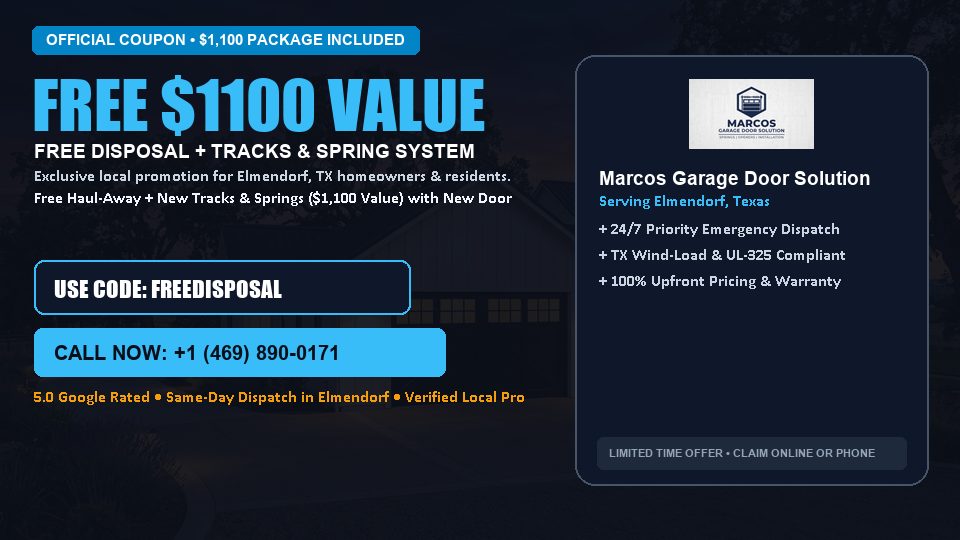 Marcos Garage Door Solution FREE Haul-Away & Heavy-Duty Tracks with New Door in Elmendorf, TX